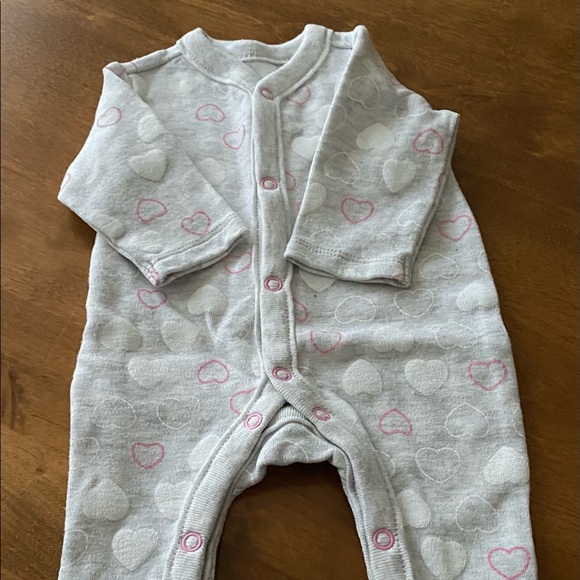 Target Tiny Baby Bodysuit Grey White & Pink - Picture 12 of 12